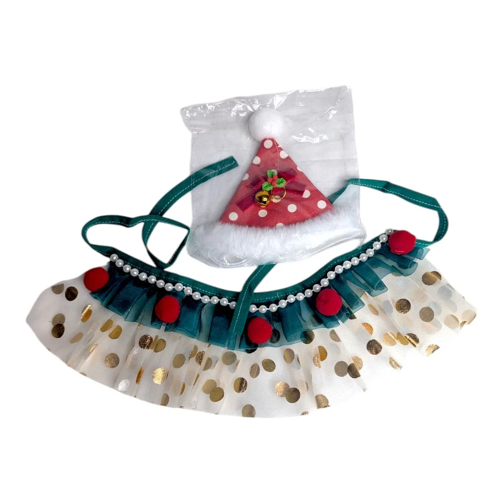Christmas Party Dog Cat Costume Collar Hat Accessories Adjustable Set Brand‎ New